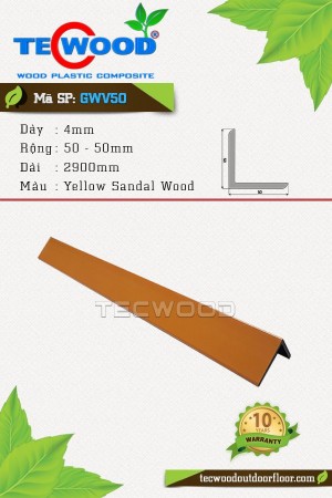 Thanh nẹp gỗ nhựa GWV50 Yellow Sandal Wood