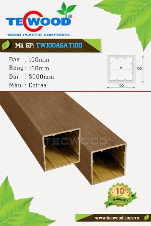  Trụ cột gỗ nhựa TecWood TW100ASA-T100 Coffee 