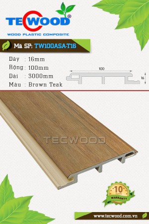  Tấm ốp gỗ nhựa ASA TW100ASA-T16 màu Brown Teak 