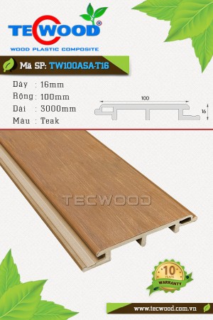 Tấm ốp gỗ nhựa ASA TW100ASA-T16 màu Teak