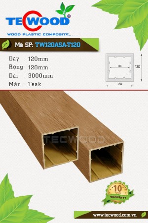  Trụ cột gỗ nhựa ASA TW120ASA-T120 màu Teak 