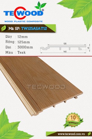  Tấm ốp gỗ nhựa ASA TW125ASA-T12 màu Teak 