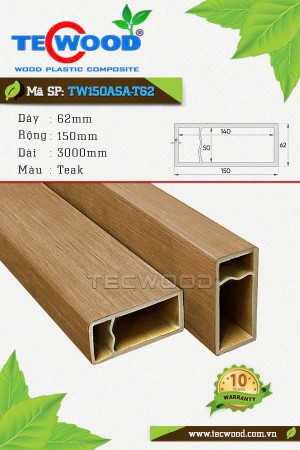  Thanh lam gỗ nhựa TW150ASA-T62 màu Teak 