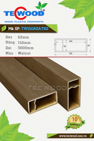  Thanh lam gỗ nhựa TW150ASA-T62 màu Walnut 