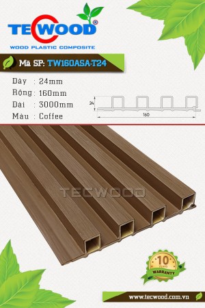  Tấm ốp gỗ nhựa ASA TW160ASA-T24 màu Coffee 