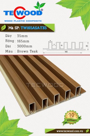  Tấm ốp gỗ nhựa ASA TW165ASA-T35 màu Brown Teak 