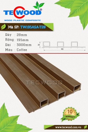  Tấm ốp gỗ nhựa ASA TW195ASA-T28 màu Coffee 