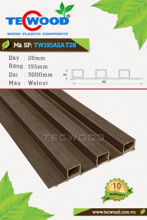  Tấm ốp gỗ nhựa ASA TW195ASA-T28 màu Walnut 