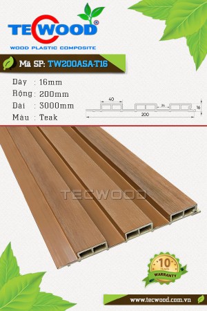  Tấm ốp gỗ nhựa ASA TW200ASA-T16 màu Teak 