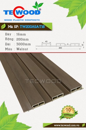  Tấm ốp gỗ nhựa ASA TW200ASA-T16 màu Walnut 
