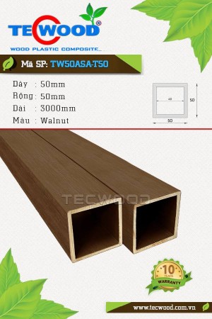 Trụ cột gỗ nhựa ASA TW50ASA-T50 màu Walnut