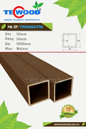  Thanh lam gỗ nhựa TW50ASA-T50 màu Walnut 