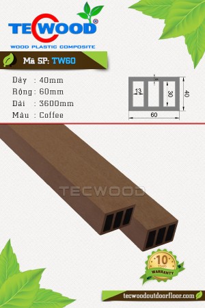 Thanh lam gỗ nhựa TW60 - Coffee