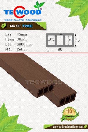  Thanh gỗ nhựa TW90 Coffee 