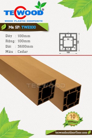 Trụ cột gỗ nhựa TecWood TWE100-Cedar