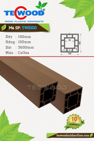  Trụ cột gỗ nhựa TecWood TWE100-Coffee 