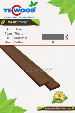 Thanh lam gỗ nhựa TWS70 Coffee