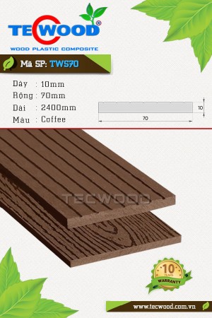  Tấm ốp gỗ nhựa TWS70 - Coffee 