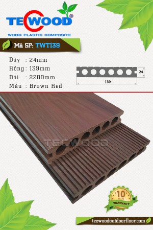  Sàn gỗ TecWood TWT139 - Brown Red 