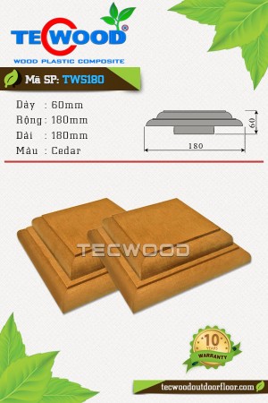Nắp chụp đầu trụ cột gỗ nhựa TWS180 - Cedar