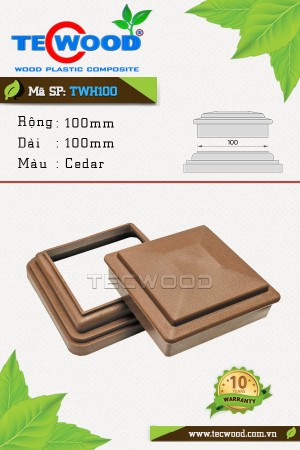  Nắp chụp đầu và chân trụ cột gỗ nhựa TWH100 Cedar 