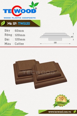  Nắp chụp đầu trụ cột gỗ nhựa TWS120 - Coffee 