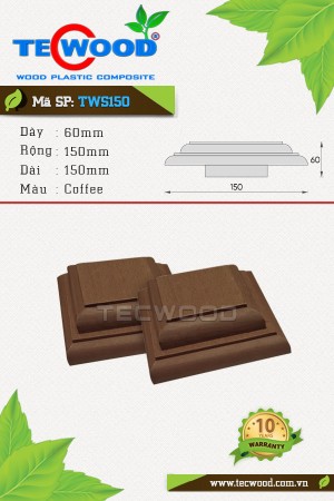  Nắp chụp đầu trụ cột gỗ nhựa TWS150 - Coffee 