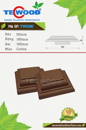 Nắp chụp đầu trụ cột gỗ nhựa TWS180 - Coffee