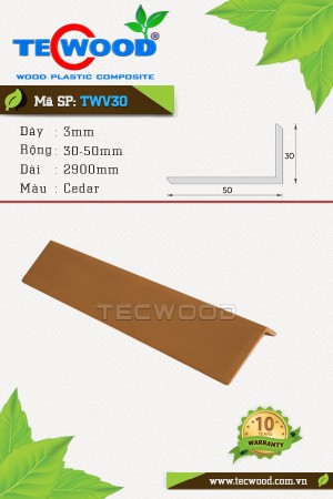  Thanh nẹp gỗ nhựa TWV30 màu Cedar 