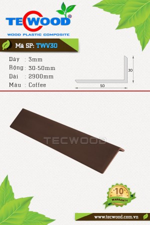  Thanh nẹp gỗ nhựa TWV30 màu Coffee 
