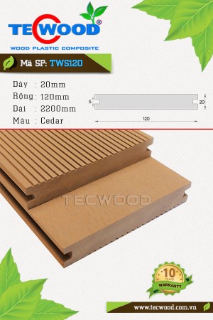  Sàn gỗ nhựa ngoài trời TWS120 Cedar 