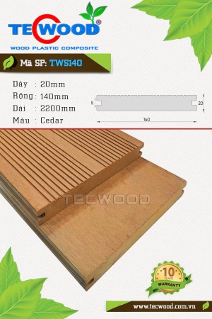 Sàn gỗ nhựa ngoài trời TecWood TWS140 Cedar