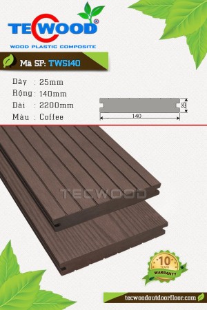 Ván sàn gỗ ngoài trời TWS140 màu Cafe (Coffee)