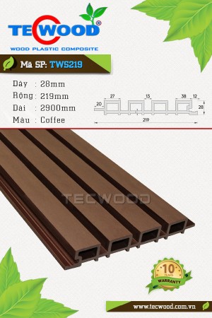  Tấm ốp gỗ nhựa TWS219 màu Coffee 