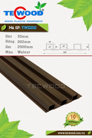  Tấm ốp lam sóng 30x202x2900 TWZ202 màu Walnut 