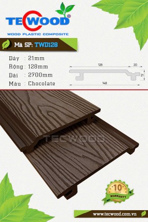  Tấm ốp gỗ nhựa TecWood TWD128 màu Chocolate 