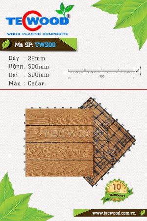  Tấm vỉ gỗ nhựa TecWood 3D TW300 Cedar 