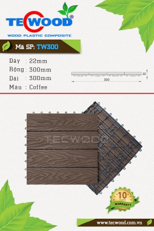  Tấm vỉ gỗ nhựa TecWood 3D TW300 Coffee 