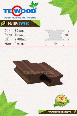 Thanh đà gỗ nhựa TWS30 - Coffee