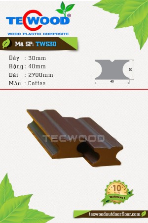  Thanh đà gỗ nhựa TWS30-Coffee 