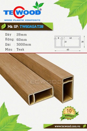  Thanh lam gỗ nhựa TecWood TW60ASA-T28 Teak 