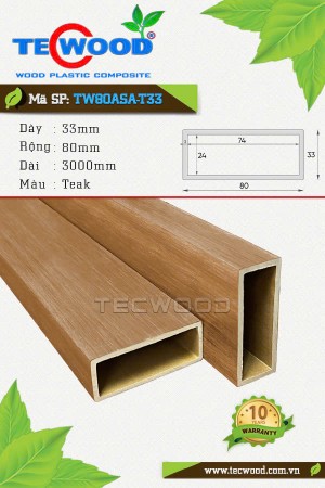  Thanh lam gỗ nhựa TecWood TW80ASA-T33 Teak 