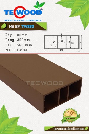  Thanh gỗ nhựa TWE80-Coffee 