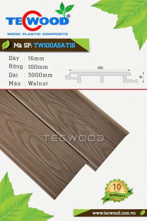  Tấm ốp ASA TecWood TW100ASA-T16 Walnut 