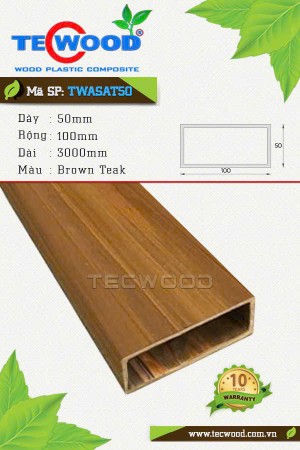  Thanh lam gỗ nhựa TecWood TWASAT50 Brown Teak 