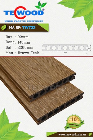 Sàn gỗ nhựa TecWood TWT22 - Brown Teak