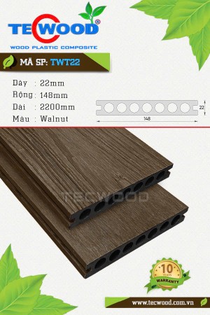 Sàn gỗ ngoài trời TecWood TWT22 - Walnut