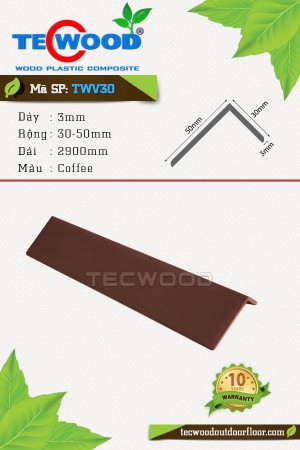 Nẹp gỗ nhựa TWV30 màu Coffee