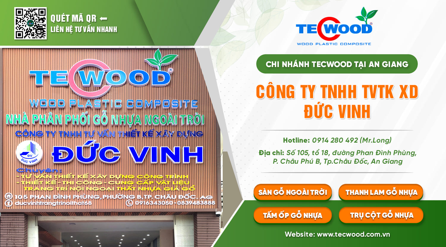 Chi nhánh gỗ nhựa TecWood An Giang