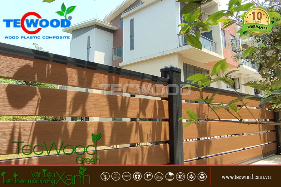 hàng rào gỗ nhựa